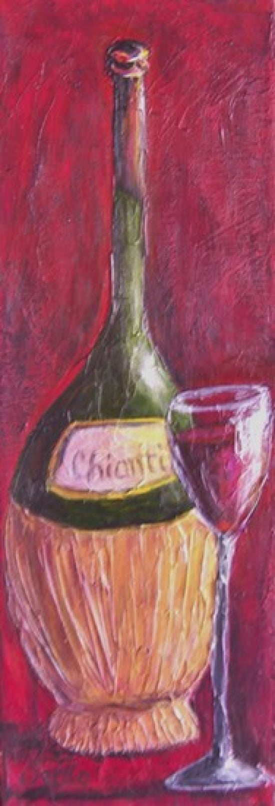 Chianti Red Canvas Art - Debra Ozello (12 x 36)
