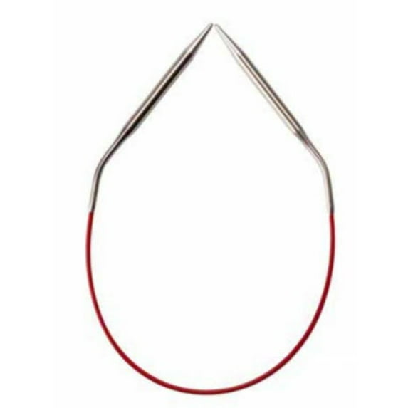 ChiaoGoo 12 Inch Regular Red Stainless Steel Circular Knitting Needles (Tip Sizes US- to US-8)