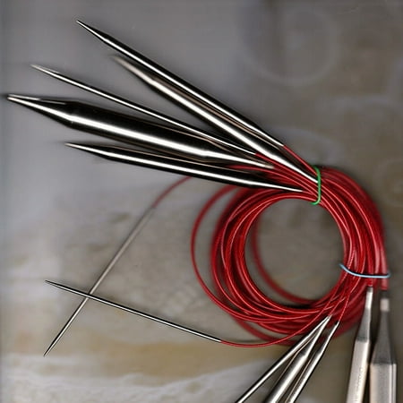 ChiaoGoo 16 Inch Red Lace Stainless Steel Circular Knitting Needles (Tip Sizes US-000 to US-15)