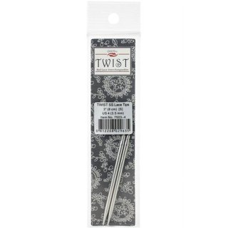 ChiaoGoo Twist SS Lace Tips 3in - 19 Sizes For Knitting Cables, Compatible With TWIST & SWIV360
