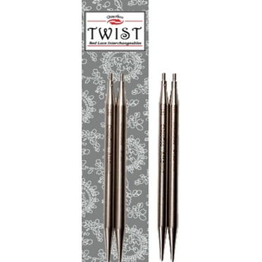 ChiaoGoo 3 Inch (8 cm) TWIST Lace Stainless Steel Knitting Needle Interchangeable Tips (All Sizes)