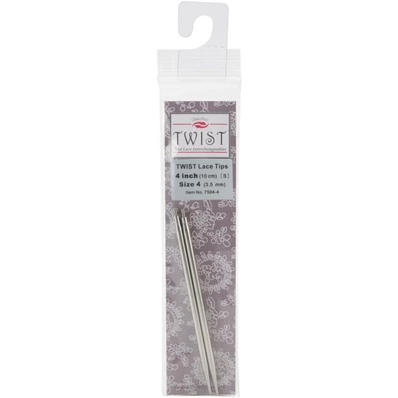 ChiaoGoo 4 Inch (1 cm) TWIST Lace Stainless Steel Knitting Needle Interchangeable Tips (All Sizes)