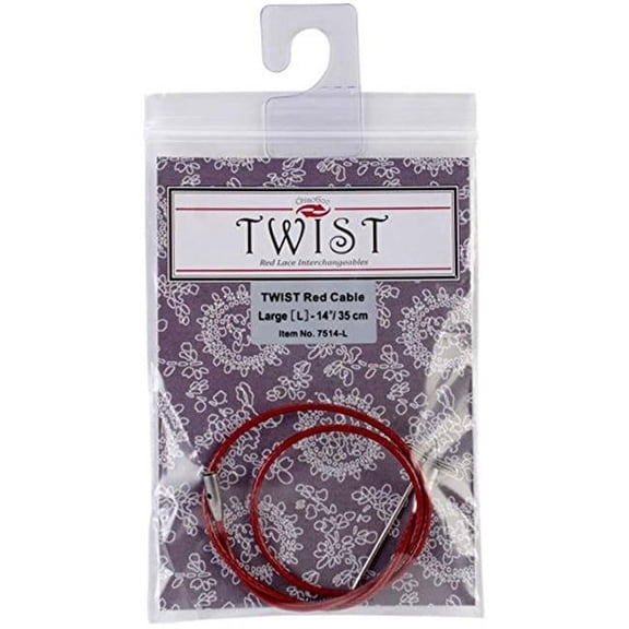 ChiaoGoo 7514-L 14 in. with Key for Twist Red Lace Interchangeable Large Knitting Needle Set