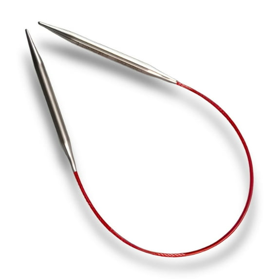 ChiaoGoo 9 Inch Regular Red Stainless Steel Circular Knitting Needles (Tip Sizes US- to US-8)