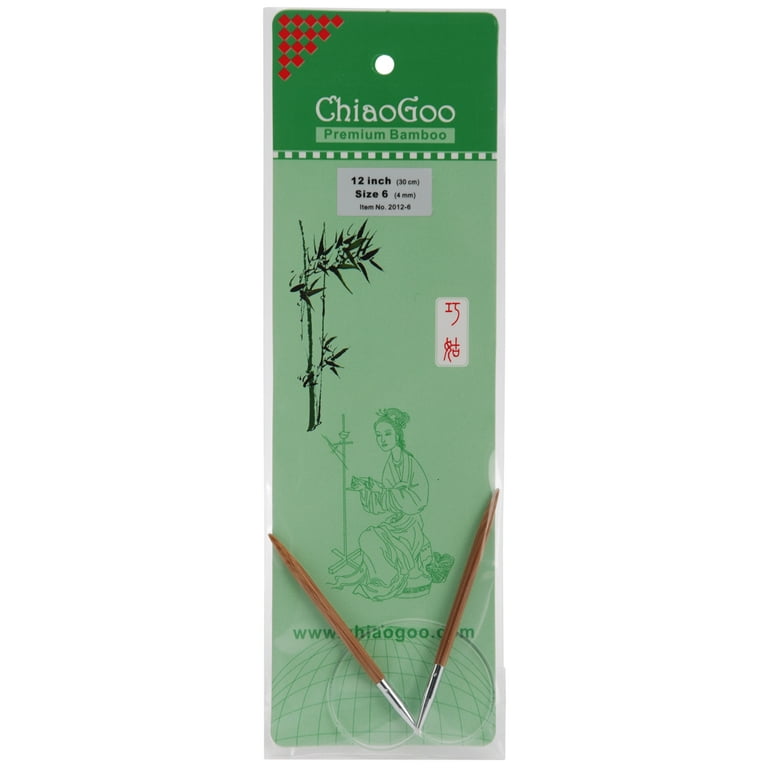 ChiaoGoo Bamboo Circular Knitting Needles 12 inch-Size 6/4mm