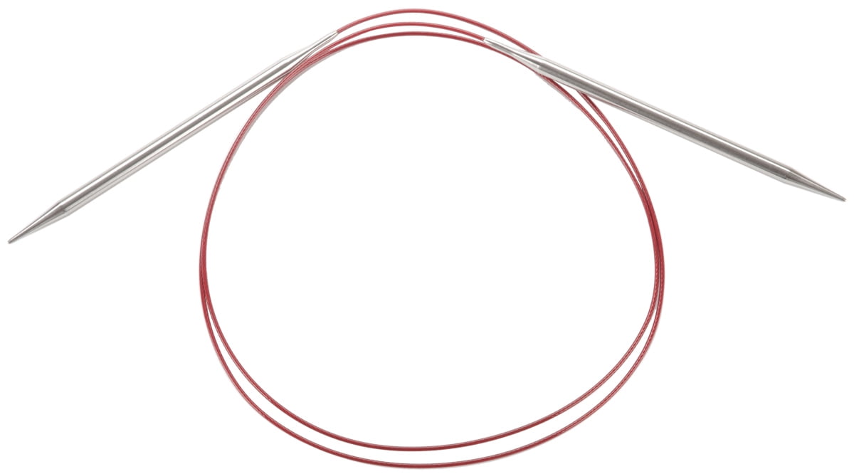 Red Lace Stainless Steel Circular Knitting Needles 47"-Size 19/15mm