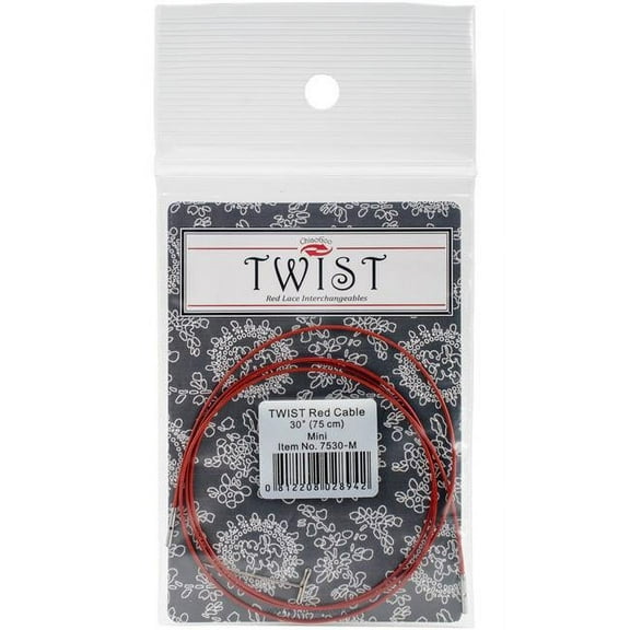 ChiaoGoo TWIST- [M] Mini Interchangeable Red Cables - For US- (1.5 mm) to US-1.5 (2.5 mm) Tips