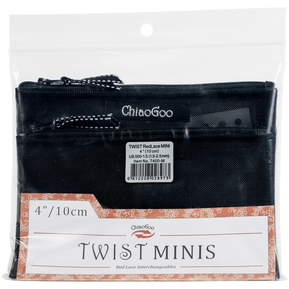 ChiaoGoo TWIST Red Lace Intchg Knitting Needle 4" Tip Set-Mini