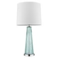thumbnail image 1 of Chiara 1-Light Seafoam Glass And Polished Chrome Table Lamp With Off White Shantung Shade, 1 of 5