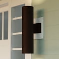 thumbnail image 1 of Chiasso 20 in. H 2-Light Deep Bronze Modern Outdoor Wall Sconce with Rust-Resistant Aluminum Shade, Up Down Lighting, LED Compatible Lantern Fixture, Use For Exterior Porch Patio Front Door Garage, 1 of 10