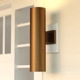 thumbnail image 1 of VAXCEL Chiasso 20 in. H 2-Light Warm Brass Outdoor Wall Sconce made of Rust-Resistant Aluminum, Gold Metal Shade, Up-Down Wall Wash, LED Compatible, Use for Exterior Porch Patio Front Door or Garage, 1 of 10