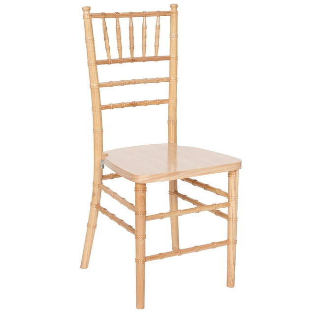 Chiavari Wood Stacking Chair - Natural/Ivory Cushion