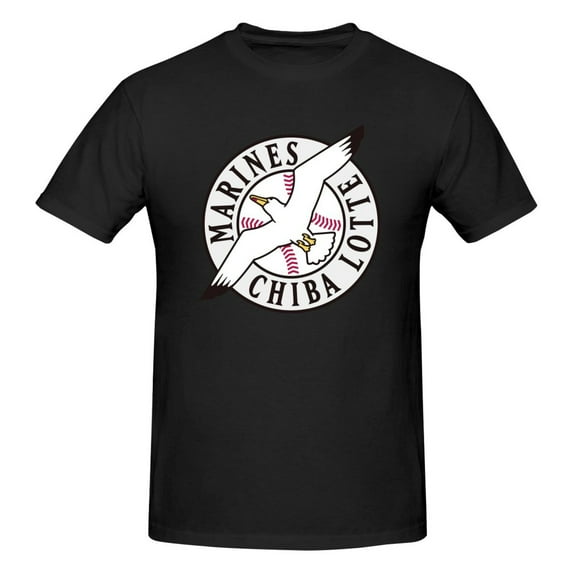 Chiba Lotte Marines Short Sleeve T-Shirt Crewneck Cotton Classic Tee Shirt Tops