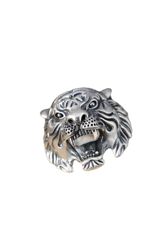 Chiba Personality Retro Thai Silver Men's Tiger Head Ring