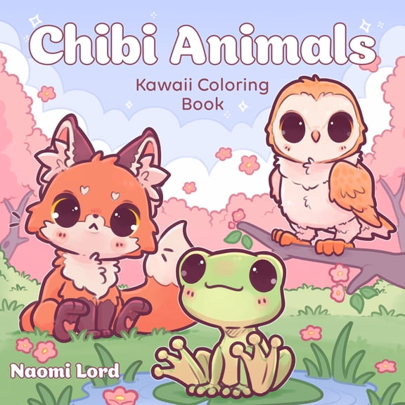 Chibi Animals: Kawaii Coloring Book, (Paperback)