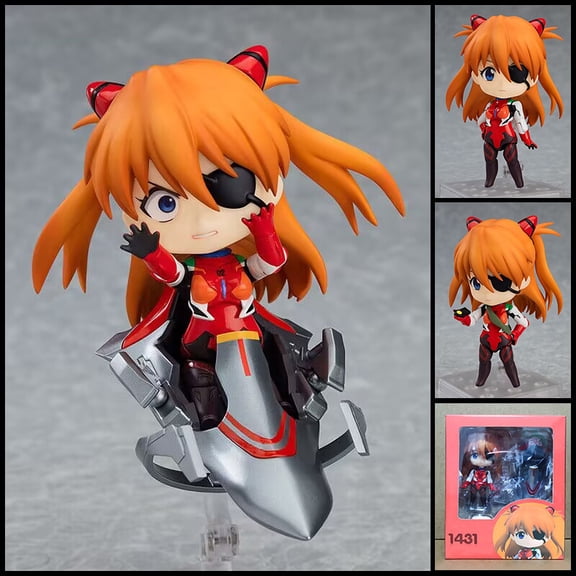 Chibi Ayanami Rei Asuka Figure Evangelion Plug Suit Desktop Statue