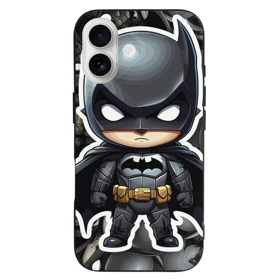 Chibi Batman Compatible with iPhone 16 Case Full Covered Soft Slim Rugged TPU Phone Case Shockproof Non-Slip Anti-Fingerprint Basic Cases Protection