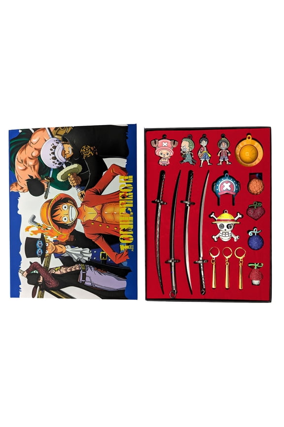 Chibi Characters, Symbols & Swords - One Piece Necklace & Keychain 7 pc. Pendant