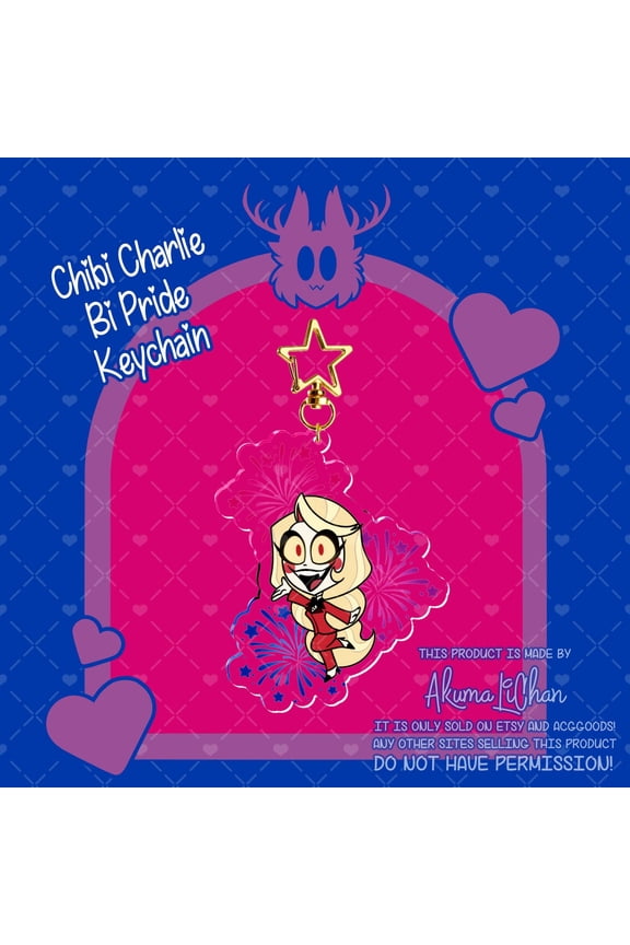 Chibi Charlie Bi Pride Keychain, random 1pc