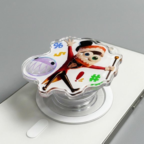 Chibi Circus Character Phone Grip, Aesthetic Magnetic Magnetic Phone Holder, Unique Accessory