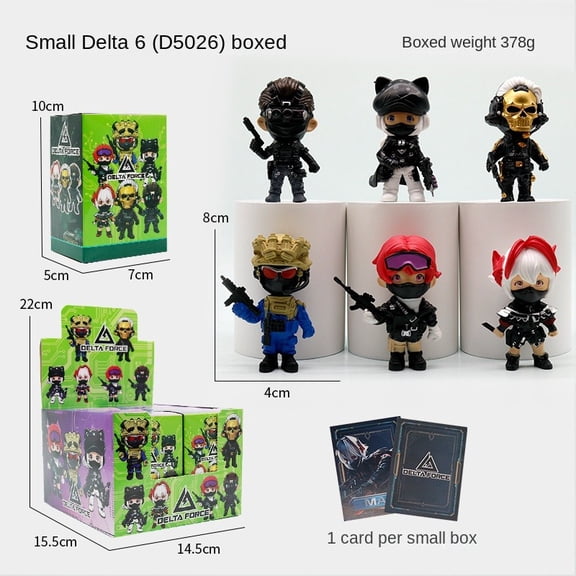 Chibi Delta Operators Mini Soldier Figures, Cute Military Style Collectible Action Figures for Display & Gift