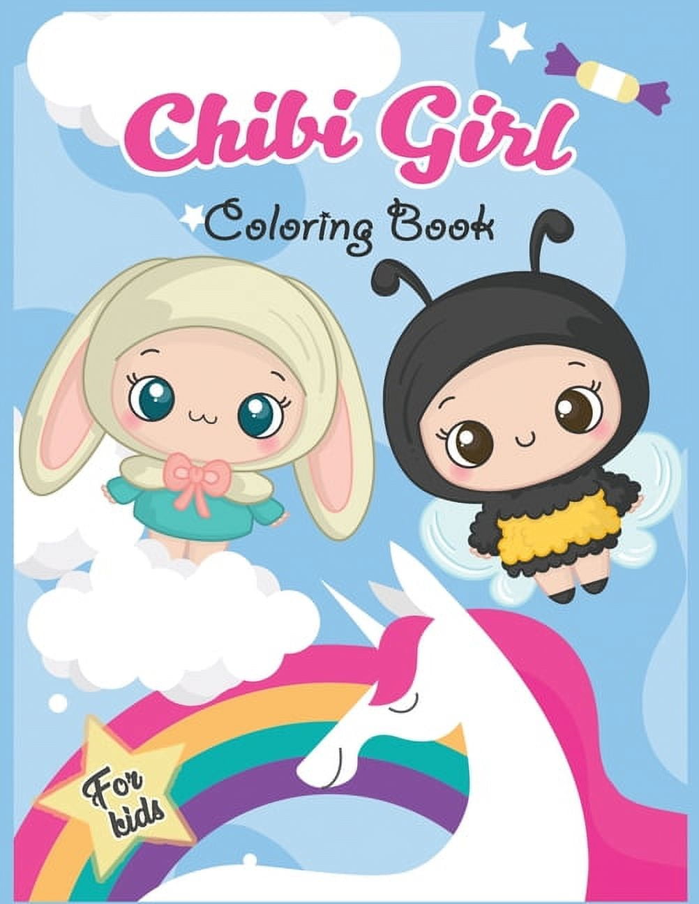 Chibi Movie Characters Coloring Book For Kids Ages 8-12: FUNNY