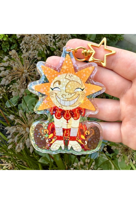 Chibi Glitter Sun Acrylic Keychain (1 keychain)