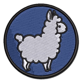 Chibi Little Llama Applique Multi-Color Embroidered Iron-On Patch - 2.0 Inch Mini
