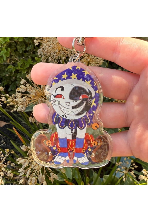 Chibi Moon Glitter Acrylic Keychain (1 keychain)