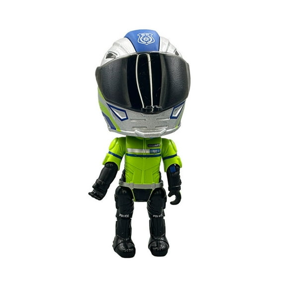 Chibi Motorcycle Rider Alloy Helmet Model Transforming Pocket Vehicle Action Figurine Miniature Mechanical Sculpture Desktop Collector Gear Set