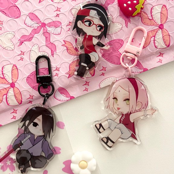 Chibi Ninja Anime keychain 1 packs, random 1 pack