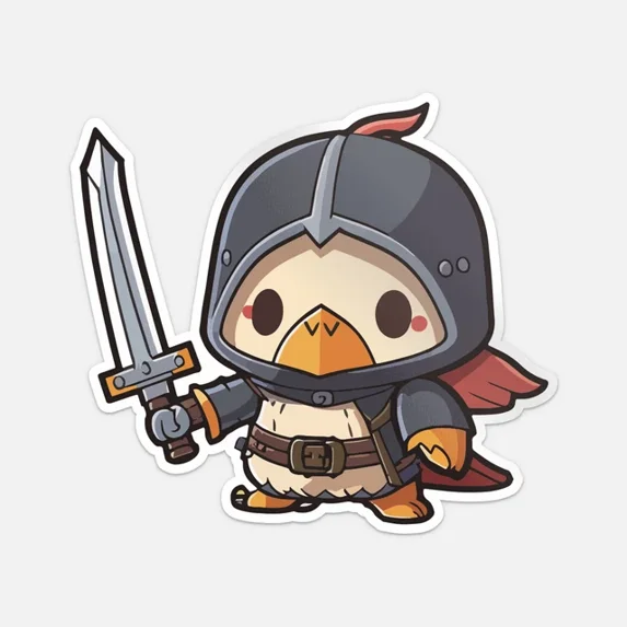 Chibi Penguin Fighter Kawaii Sticker Phone Decal Water Bottle Stickers ...