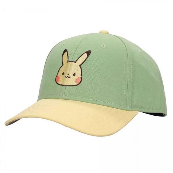 Chibi Pikachu Embroidered Adjustable Cap, Green