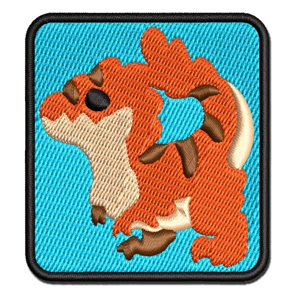 Chibi Raptor Feathered Velociraptor Dinosaur Applique Multi-Color Embroidered Hook & Loop Patch - 2.0 Inch Mini