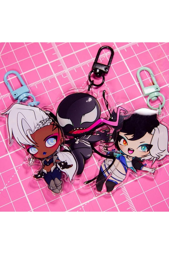 Chibi Rivals - Luna, Storm & Venom - Double Sided Acrylic Keychain (1 keychain)