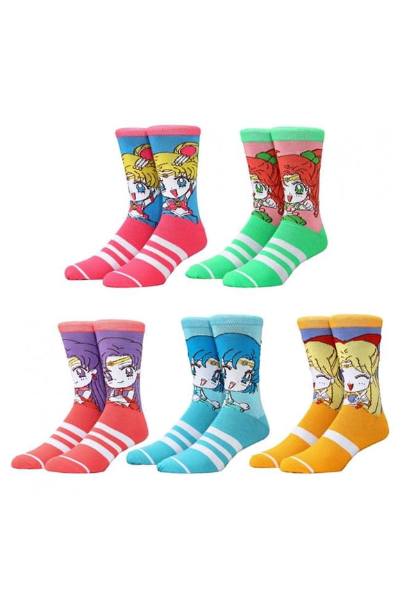 Chibi Scouts Crew Socks, Assorted Color - 5 Pair