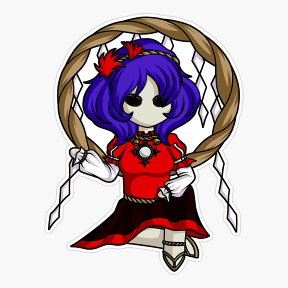 Chibi Shrine Character Faith Fantasy Style Sticker