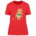 thumbnail image 1 of Chibi Taurus Zodiac Girl Cartoon Tee Women's -Image by Shutterstock, 1 of 2