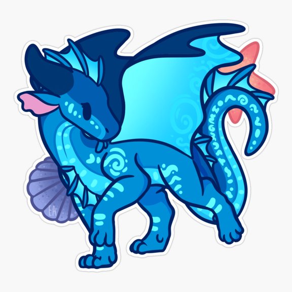 Chibi Tsunami Wave Design Sticker