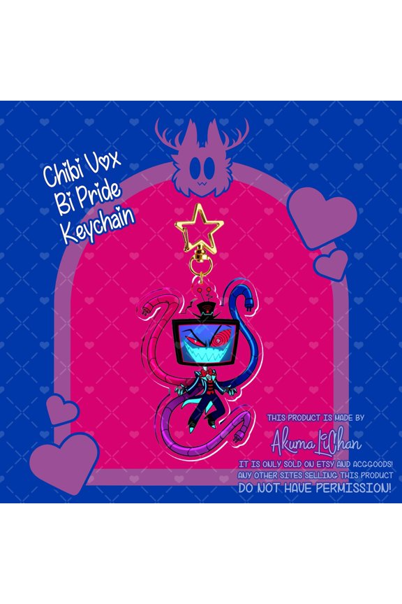 Chibi Vox Bi Pride Keychain