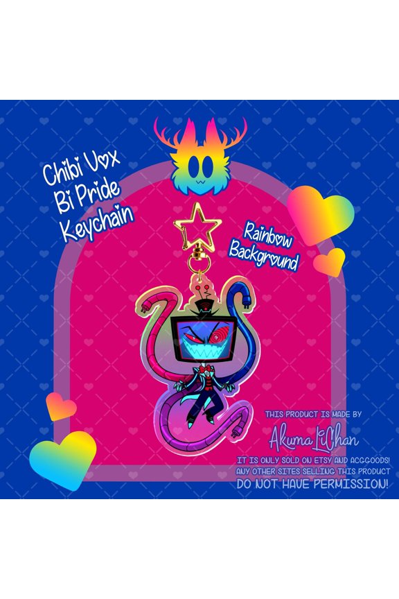 Chibi Vox Bi Pride Rainbow Keychain