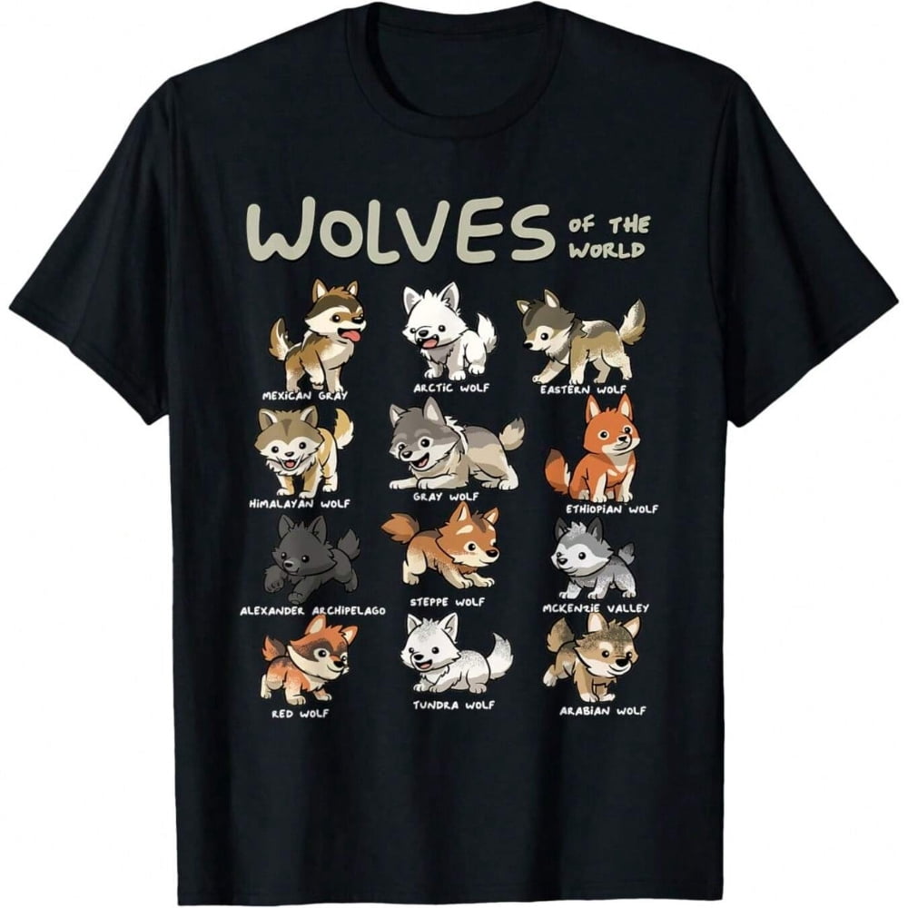 Chibi Wolf Wolves Animals Of The World Wolf Lover T-Shirt美国本地烫画 ...