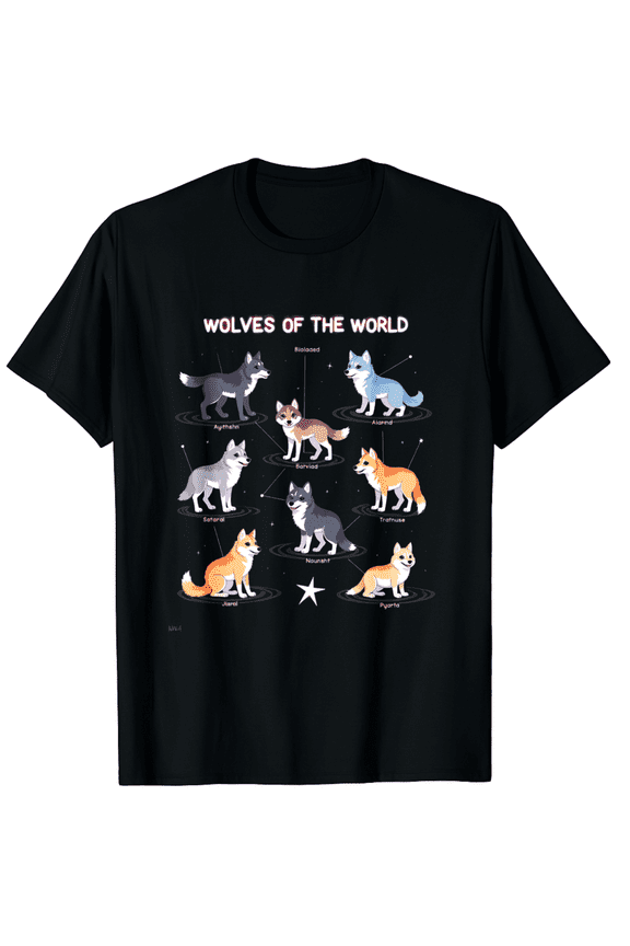 Chibi Wolf Wolves Animals of the World Wolf Lover T-Shirt for Men Women