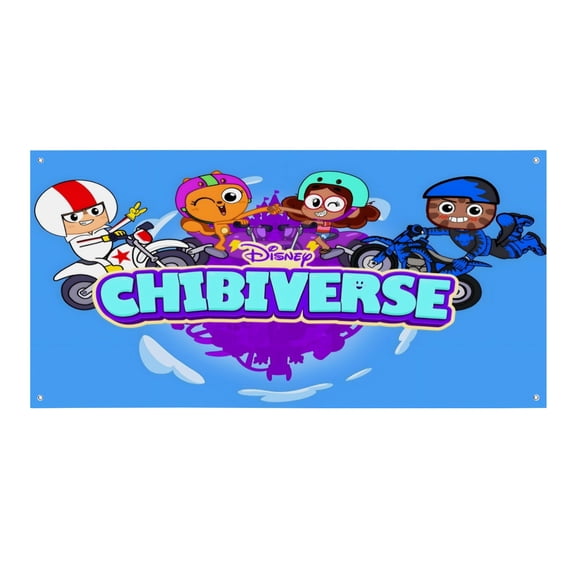 Chibiverse-Theme Backdrops Banner Birthday Party Decor Supplies Personalized Party Backdrop Decoration,5x3ft150x90cm