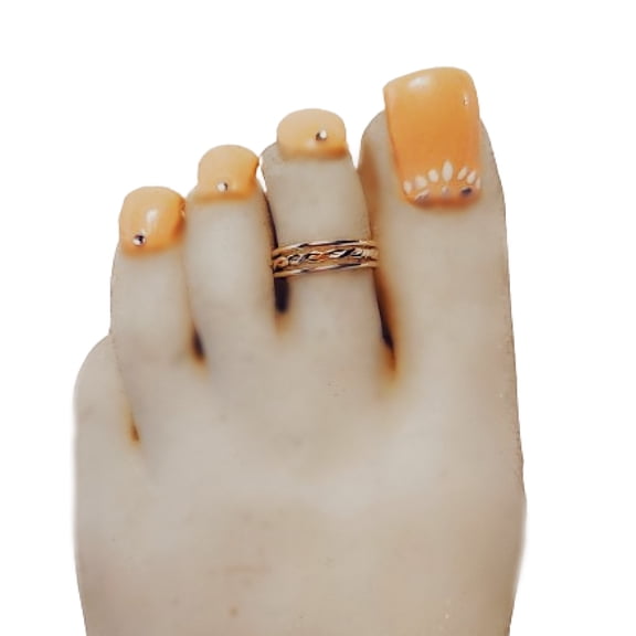 Chic 14K Gold Filled Braided Toe Ring Set - Elegant Stacking Bands for Stylish Teens
