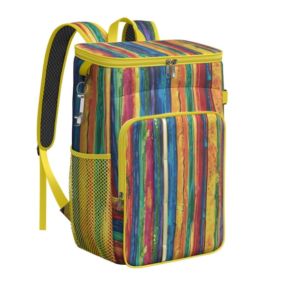 Chic 20L Cooler Backpack - Insulated Leakproof Lunch Bag for Work, Travel & Outdoor - Fashionable Geometric Print & High-Capacity Storage