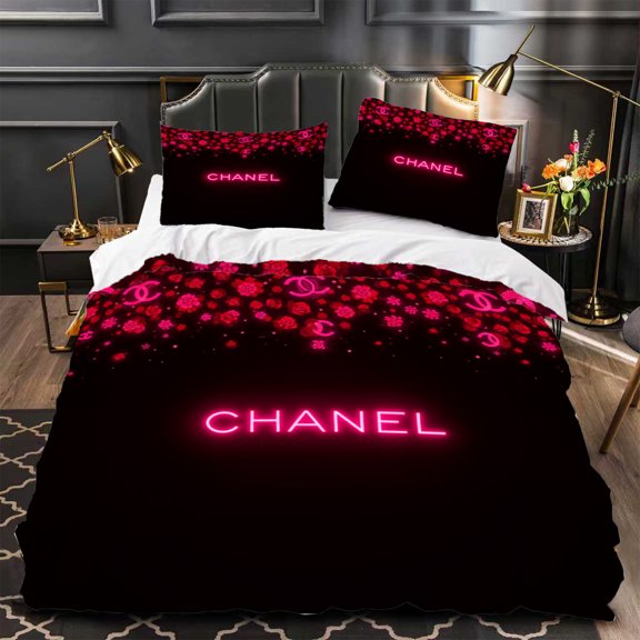 Chic 3-Piece Black & Pink Duvet Cover Set - Neon Design Modern Bedroom Decor Stylish Bedding for Contemporary Homes