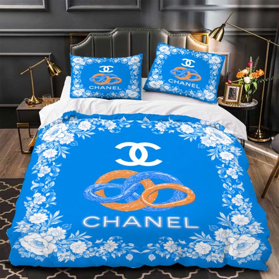 Chic 3-Piece Blue Floral Duvet Cover Set - Includes Matching Pillows - Modern Bedroom Decor