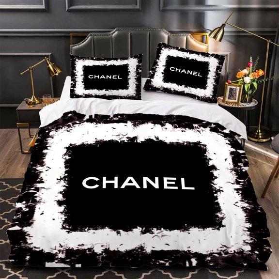 Chic 3-Piece Duvet Cover Set - Bold Black & White Brushstroke Design with Print Modern Bedding for Stylish Bedrooms