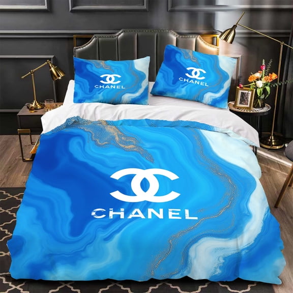 Chic 3-Piece Duvet Cover Set - Vibrant Blue & White Swirl Pattern Modern Design Soft Fabric Perfect for Stylish Bedrooms